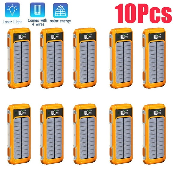 10Pcs Super 900000mAh 4 USB Portable Charger Solar Power Bank LED For Cell Phone