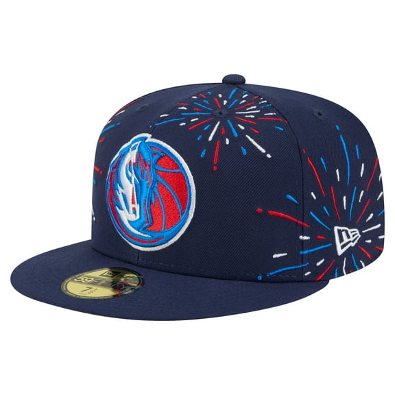 Men's-New Era Navy Dallas Mavericks Americana Fireworks 59FIFTY Fitted Hat