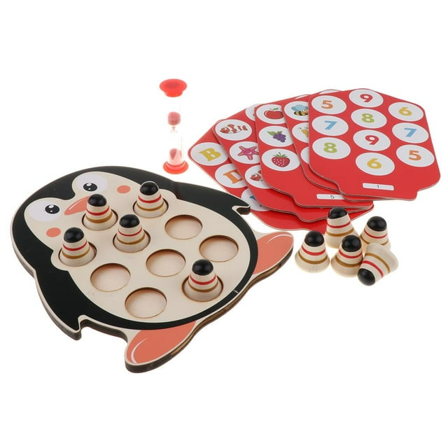 Juego de entrenamiento de memoria de madera Juguete educativo Rompecabezas de desarrollo temprano para pingüino perfke Juguete de entrenamiento con memoria de madera