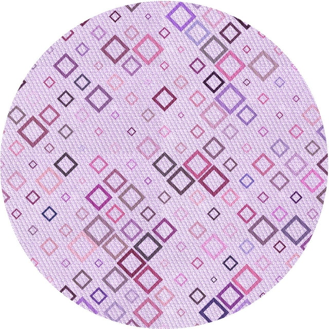 Ahgly Company Machine Washable Indoor Square Transitional Orchid Purple Area Rugs, 3' Square