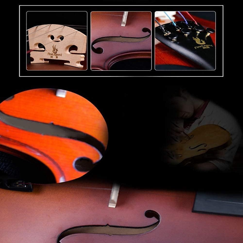 Clearance! 3/4 Acoustic Violin Case Bow Rosin Natural
