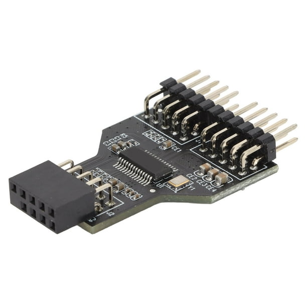 USB Header Hub, Plug And Play Female USB 2.0 9 Pin USB Splitter For