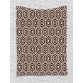 thumbnail image 1 of Geometric Tapestry, Outlined Hexagon Diamond Shapes Repeating Pattern Turtle Shell Motif, Wall Hanging for Bedroom Living Room Dorm Decor, 60W X 80L Inches, Beige and Dark Brown, by Ambesonne, 1 of 2