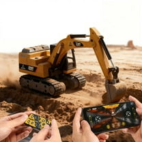 Mini RC Excavator Toys for Kids, 1/64 Scale Remote Control Construction Vehicles with Lights & Sound for Boys Girls Christmas Birthday Gifts