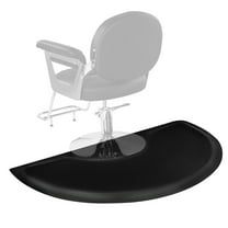 VEVOR Salon Mat for Hair Stylist, 3 x 5 FT Semi-circle Salon Chair Mat, 1/2-inch Thickened Anti Fatigue Barber Shop Floor Mat with Round Cut Out, Easy-to-Clean PVC Surface & Anti-Trip Beveled Edges