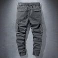 thumbnail image 4 of ZHOUCHANKIDS Men's Casual Pants Summer Elastic Waist Loose Fit Streetwear Cargo Pants for Daily Wear Comfortable Long Trousers High Street Fashion Grey, 4 of 4