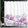 thumbnail image 3 of Ambesonne Flower Shower Curtain, Retro Floral Hibiscus Print, 69"Wx70"L, Pale Rose, 3 of 4