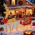 thumbnail image 5 of UBesGoo Outdoor Yard Decoration Set Christmas Reindeer and Sleigh with LED Light, 5 of 6