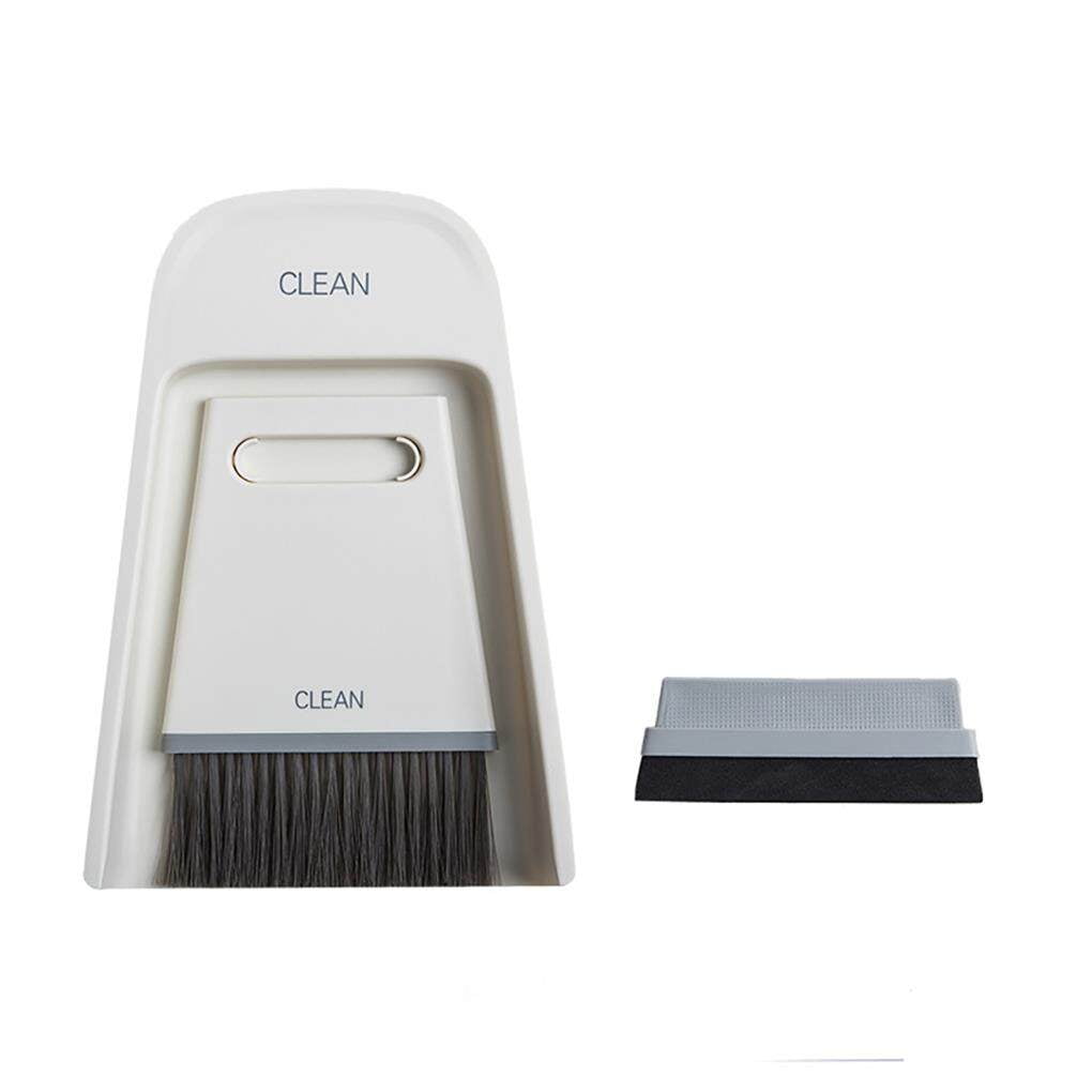Maoww Mini Broom Dustpan Set Kitchen Water Desktop Broom Dust Pan Tiny Dustpan Brush Set For Cleaning Table Countertop Keyboard Grey White