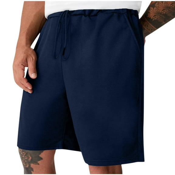 Dovford Mens Shorts Summer Casual Cotton Linen Shorts Drawstring Elastic Waist Beach Shorts with Pockets Outdoor Fashion