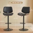 thumbnail image 3 of HOMCOM Bar Stools Set of 2, Mid-Century Modern Swivel Barstools, Black, 3 of 10