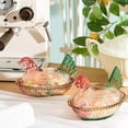 thumbnail image 5 of Vintage Glass Hen on Nest Dish with Lid - Large Pedestal Rooster Glass Candy Bowl, Colorful Crystal Candy Jar for Snacks, Dessert, Cookies | Home Kitchen Office Tabletop Decor, 5 of 7