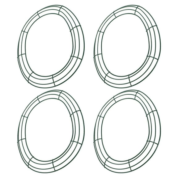 Hemoton 4pcs Shaped Wire Wreath Frames for Easter Wreath Making , Oval Metal Hoops for and Valentine Decorations