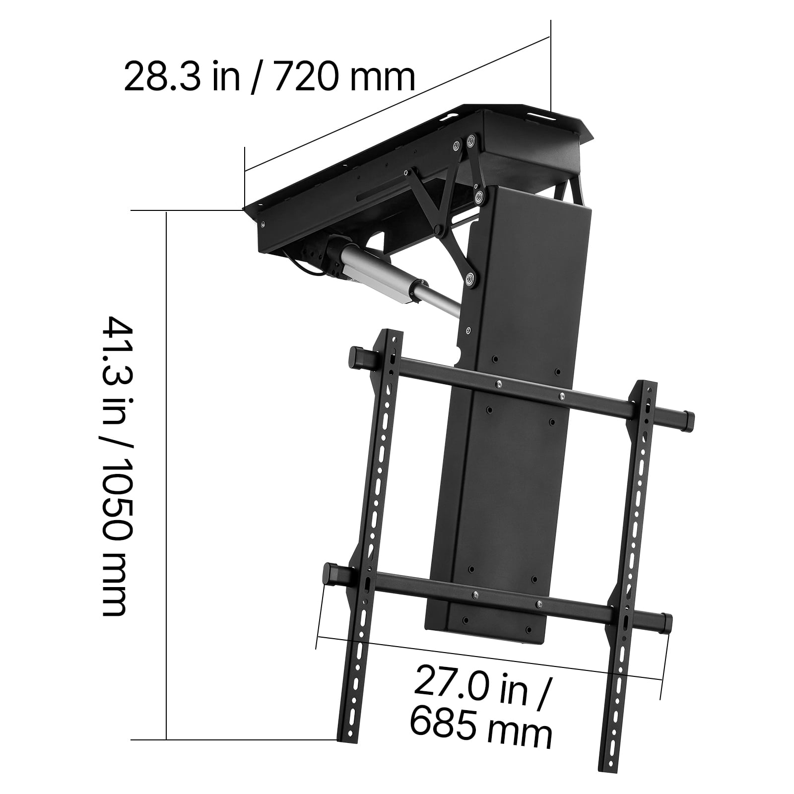 KFFKFF Automated Ceiling TV Holder, TV Wall Holder for 32 to 70 Inch TV, Electrically Modifiable Ceiling TV Holder, Automated Fold Down TV Holder Bracket with Max VESA 24 x 24 in