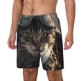 thumbnail image 1 of Fotbe Pilot Cat In Vintage Plane Men’s Swim Trunks Quick Dry Swim Shorts Board Shorts with Mesh Lining-Large, 1 of 6