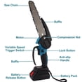 thumbnail image 6 of 8" Cordless Electric Mini Chainsaw Chain Saw Cordless Tree Wood Cutter Pruning, 6 of 13