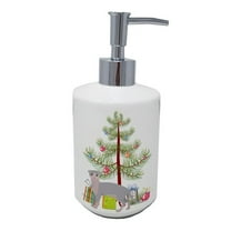 Carolines Treasures CK4735SOAP 7 x 3.5 in. Unisex Ukrainian Levkoy Cat Merry Christmas Ceramic Soap Dispenser