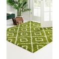 thumbnail image 4 of Unique Loom Trellis Shag Collection Area Rug - Ruth (6' Square Green/Ivory), 4 of 11