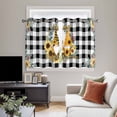 thumbnail image 4 of Sunflower Kitchen Curtains Window Panels, Gnomes Black White Checkered Farmhouse Insulated Window Treatment Curtain, Grommet Curtains for Bedroom/Living Room/Bathroom, 2 Piece 42"Wx54"L, 4 of 8