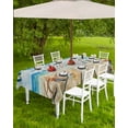 thumbnail image 4 of Hokiten Outdoor Tablecloths with Umbrella Hole & Zipper, Coastal Beach Rectangle Tablecloth 52x70 Inch, Retro Summer Ocean Wave Starfish Shell Waterproof Table Cloth, Patio/Pool/Picnic Table Covers, 4 of 7