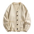 thumbnail image 4 of RMGVDSD Men's Sweater Coat Casual Knit Cardigan V Neck Open Front Lightweight Loose Fit Long Sleeve Cardigans Soft Sweaters Warm Fall Winter Outwear Leisure Comfy Sweaters, 4 of 5