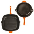 thumbnail image 2 of BergHOFF Neo 4pc Cast Iron Cookware Set, Fry Pan, Grill Pan & Round Dutch Oven, Orange, 2 of 8