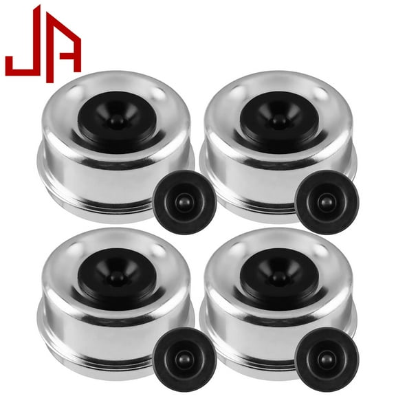 Trailer Bearing Dust Cap 2.72in Trailer Axle Dust Cap with 8 Rubber Plugs Heavy Duty Grease Covers Bolt Metal Trailer Hub Dust Caps Replacement for Most 7000-8000lbs Axles Dexter Trailer Camper RV…