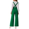 thumbnail image 4 of INSPIRE CHIC Women's Jumpsuits Adjustable Straps Wide Leg Suspenders Overall Jumpsuits S Dark Green, 4 of 7