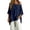 Navy, variant on Asymmetric Hem Cold Shoulder Tops For Women Bat 3/4 Sleeve Blouse Solid Color Casual Spring Summer Daily Shirt Flowy Layered Hem Pullover Outfits Tops Black L