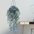 thumbnail image 5 of yulier Artificial Violet Hanging Flowers for Outdoor Decoration, Fake Hanging Plants for Summer Outside Home Porch Garden Patio Hanging Planter, Blue, 5 of 5