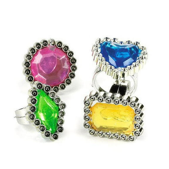 Colorful Rhinestone Rings (6Dz) - Jewelry - 72 Pieces