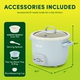 thumbnail image 6 of AROMA® 4-Cup Cooked, 2-Cup Uncooked Rice Cooker & Food Steamer with Bonded Granite® Nonstick Ceramic & Pop-Up Steam Tray - Blue, 6 of 11