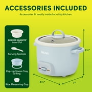 AROMA® 4-Cup Cooked, 2-Cup Uncooked Rice Cooker & Food Steamer with Bonded Granite® Nonstick Ceramic & Pop-Up Steam Tray - Blue