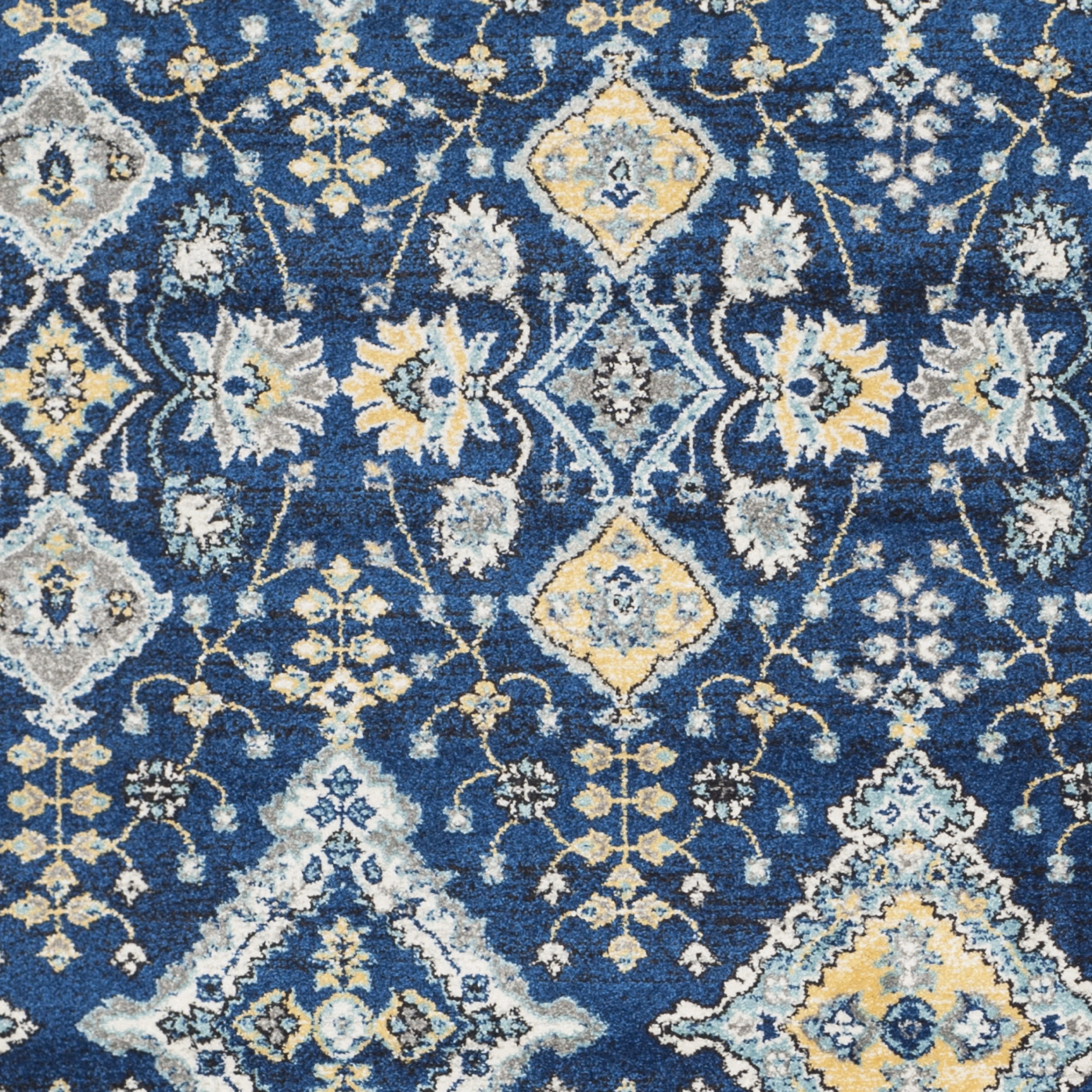 SAFAVIEH Evoke Stamen Bordered Area Rug, Royal/Ivory, 6'7" x 9'