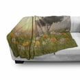 thumbnail image 3 of Nature Soft Flannel Fleece Throw Blanket, Daisy Flowers Meadow with Tree Background in Mist Ecp Garden Botany Fresh Scenery, Cozy Plush for Indoor and Outdoor Use, 60" x 80", Multicolor, by Ambesonne, 3 of 6