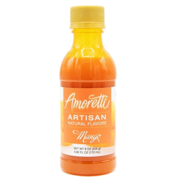 Amoretti - Natural Mango Artisan Flavor Paste 8 oz - Perfect For Pastry, Savory, Brewing, and more, Preservative Free, Vegan, Gluten Free, Kosher Pareve, No Artificial Sweeteners, Highly Concentrated