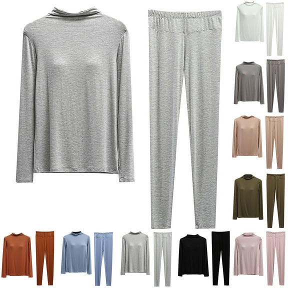 Bovxnpu Pajamas for Women Set Loungewear Set, Womens Fall Winter 2 Piece Pajama Sets Long Sleeve Pullover Soft Padded Pajamas Top and Long Pajama Pants