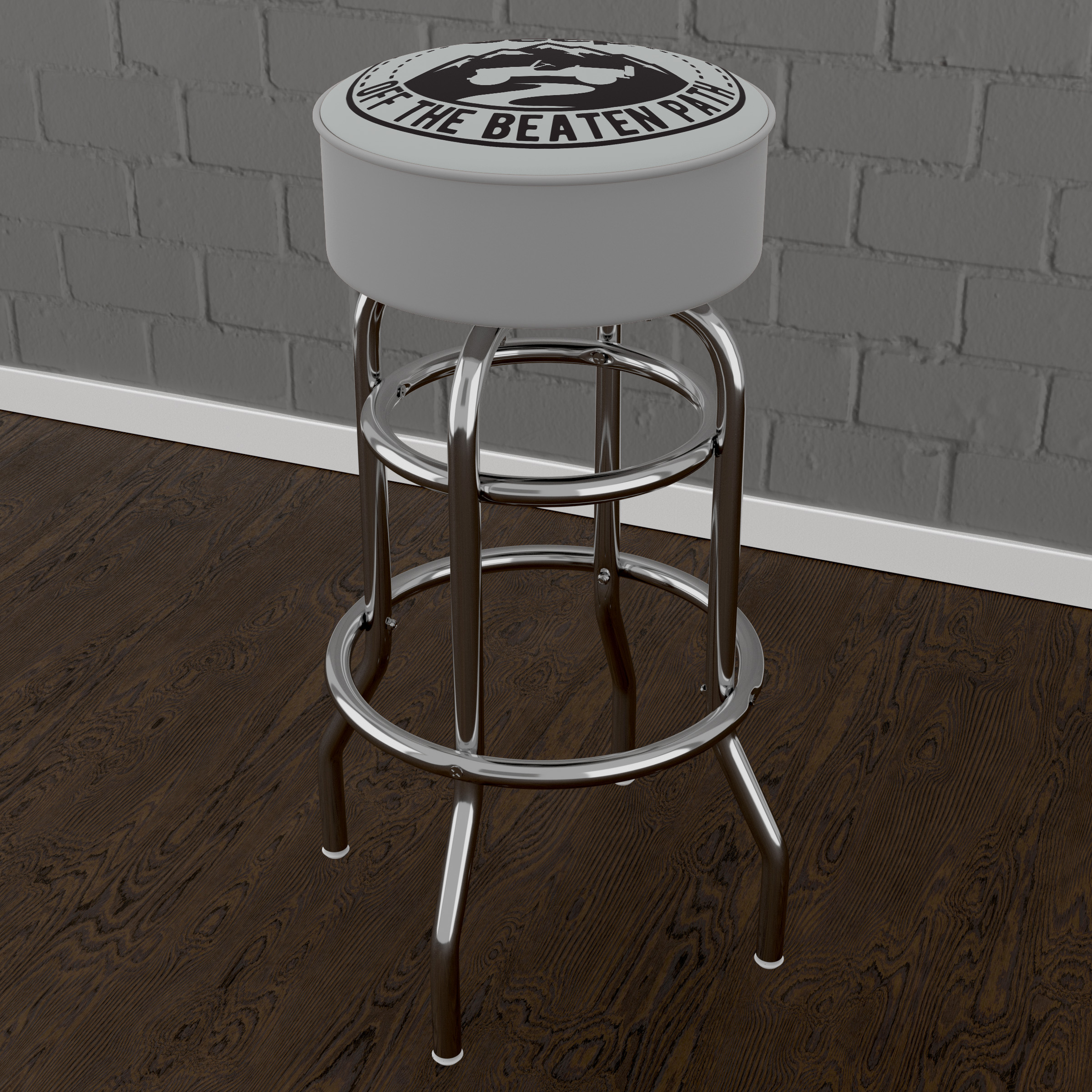 Trademark Gameroom Jeep Black Mountain Bar Stool with Padded Seat