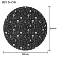thumbnail image 6 of Black White Gothic Cat Skull Moon Pattern Round Tablecloth 60"x60",Wrinkle Wipeable Table Cloth for Kitchen Dining Room Picnic Patio Party, 6 of 6