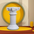 thumbnail image 3 of Miniature Roman Pillar Greek Column Statue Pedestal Stand Wedding indoor and outdoor Home Living Room Kitchen Scenery Decoration Photo Prop Lightweight - L Round, 3 of 9