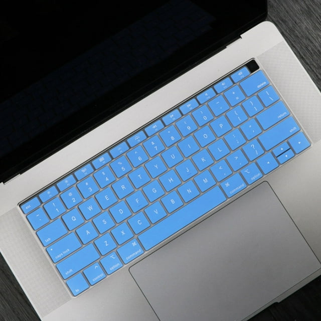 Keyboard Cover Laptop Waterproof Dustproof Keyboard Silicone Film laptop keyboard Replacement for Macbook Air, Half-transparent, Blue
