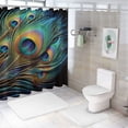 thumbnail image 7 of Awypu Overlapping Green Blue Peacock Feathers Animal Bird Chic Modern Bathroom Decor Waterproof Shower Curtain Multiple Sizes White, 7 of 7