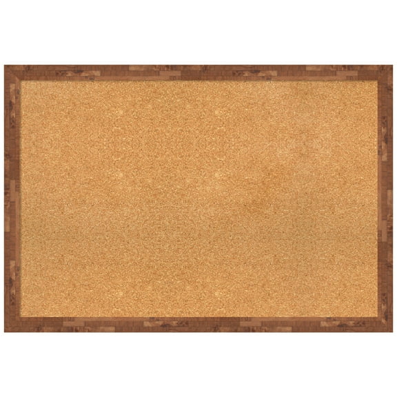 Amanti Art Natural Cork Board Wood Framed Fresco Light Pecan Bulletin Board 39 in. x 27 in.