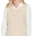 thumbnail image 4 of Alfred Dunner Womens Pointelle Texture Two In One Sweater With Necklace, 4 of 4