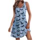 thumbnail image 1 of Vestido de Verano para las Mujeres Impresión de la Moda Bolsillo sin Mangas Cuello en V, Vestido Casual para la Playa Y Diario, 1 of 2
