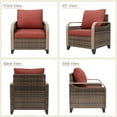 thumbnail image 6 of INTER HUT Modern Wicker Patio Chairs, Outdoor Chairs with Steamlined Armrest, Rattan Chair Patio Furniture, 2 Chairs, Brown/Red, 6 of 7