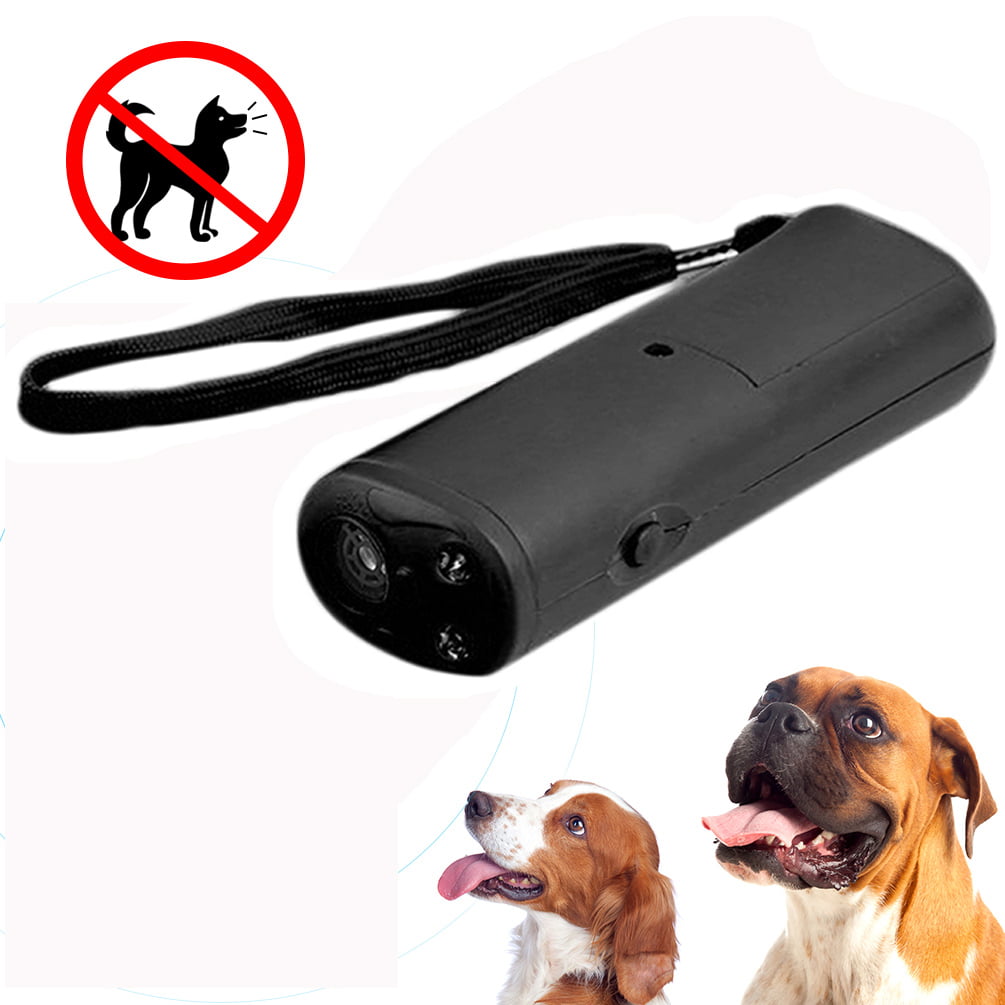 POVAD LED Ultrasonic Dog Repeller Black 3 in 1 Ultrasonic Pet Repeller Anti Bark Stop Barking Dog Training Repeller Control Trainer