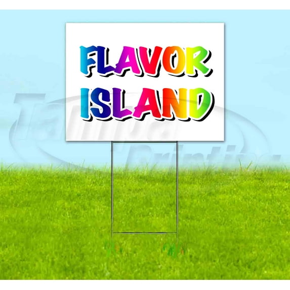 Rainbow Flavor Island (18" X 24") Yard Sign, Includes Metal Step Stake