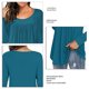 thumbnail image 2 of Top De Mujer, Color Puro, Blusa De Manga Larga Para Mujer, Poliéster Con Volantes, Cuello Redondo, Elástico Para Uso Diario ANGGREK Otros, 2 of 5