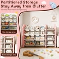 thumbnail image 4 of Toy Storage Organizer and Bookshelf for Kids, Akaber Toys Organizer 4 Tier Foldable with 12 Removable Bins, 4 of 7